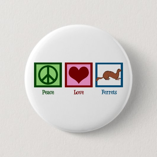 Peace Love-fretten Ronde Button 5,7 Cm (Voorkant)