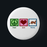 Peace Love-fretten Ronde Button 5,7 Cm<br><div class="desc">Deze coole cadeau van de fret is voorzien van een schattig vredesteken,  een hart en een huisdier fret. Het cadeau van Peace Love Ferretten.</div>