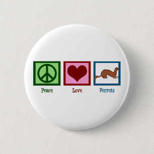 Peace Love-fretten Ronde Button 5,7 Cm