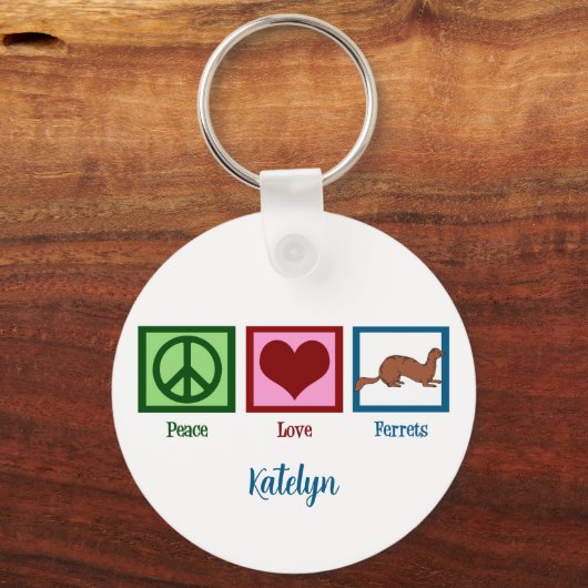 Peace Love-fretten Sleutelhanger (Achterkant)