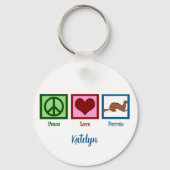 Peace Love-fretten Sleutelhanger (Achterkant)