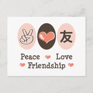 Peace Love Friendship Briefkaart