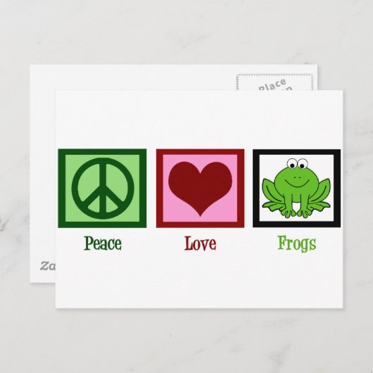 Peace Love Frogs Briefkaart (Voorkant / Achterkant)