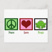 Peace Love Frogs Briefkaart (Voorkant)