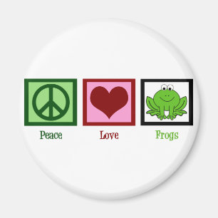 Peace Love Frogs Magneet