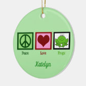 Peace Love Frogs Metal Cute Custom Kikker Keramisch Ornament (Links)