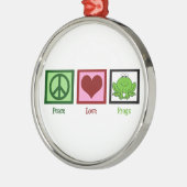 Peace Love Frogs Metalen Ornament (Links)