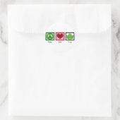 Peace Love Frogs Ronde Sticker (Tas)