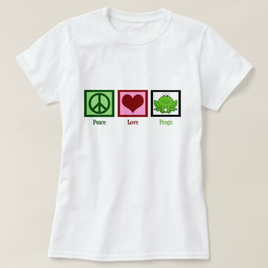 Peace Love Frogs T-shirt (Design voorkant)