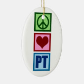 Peace Love Fysieke Therapistische Kerst Keramisch Ornament (Rechts)