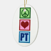 Peace Love Fysieke Therapistische Kerst Keramisch Ornament (Links)