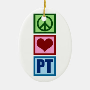 Peace Love Fysieke Therapistische Kerst Keramisch Ornament