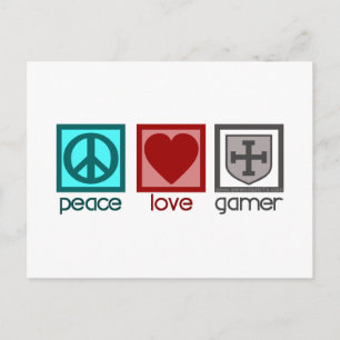 Peace Love Gamer Briefkaart