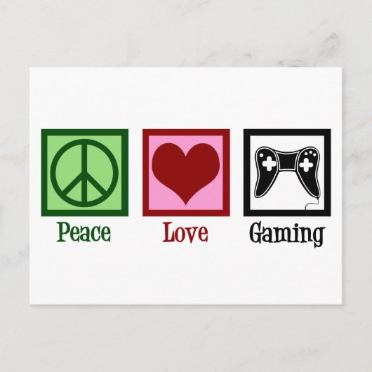 Peace Love Gaming Briefkaart (Voorkant)