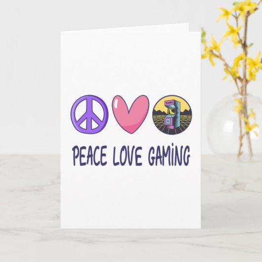 Peace Love Gaming Kaart (Gele Bloem)