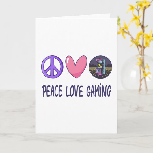 Peace Love Gaming Kaart (Gele Bloem)