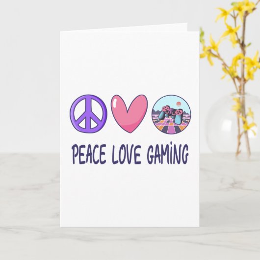 Peace Love Gaming Kaart (Gele Bloem)