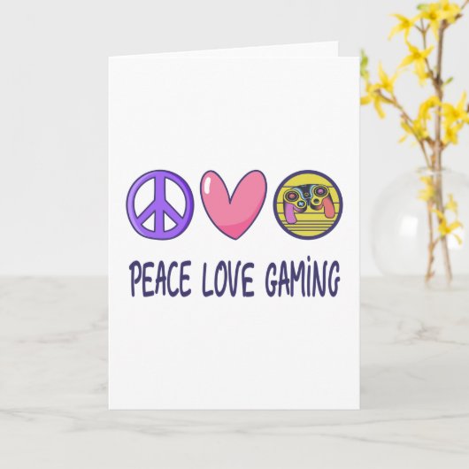 Peace Love Gaming Kaart (Gele Bloem)