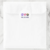 Peace Love Gaming Ronde Sticker (Tas)