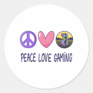 Peace Love Gaming Ronde Sticker
