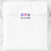 Peace Love Gaming Vierkante Sticker (Tas)