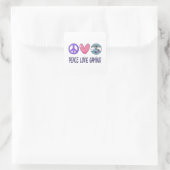 Peace Love Gaming Vierkante Sticker (Tas)