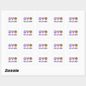 Peace Love Gaming Vierkante Sticker (Vel)