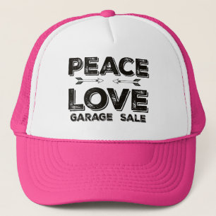 Peace Love Garage Sale Trucker Hat Pet