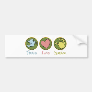 Peace Love Gardening Bumpersticker
