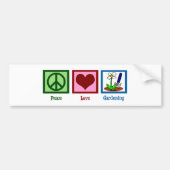 Peace Love Gardening Bumpersticker (Voorkant)