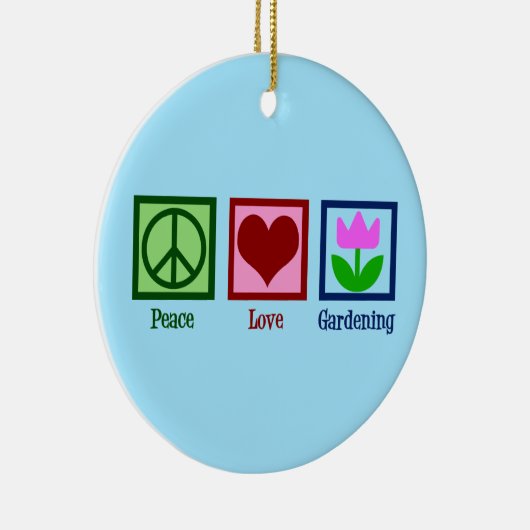 Peace Love Gardening Cute Gardener Tulip Flower Keramisch Ornament (Rechts)