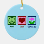 Peace Love Gardening Cute Gardener Tulip Flower Keramisch Ornament (Voorkant)
