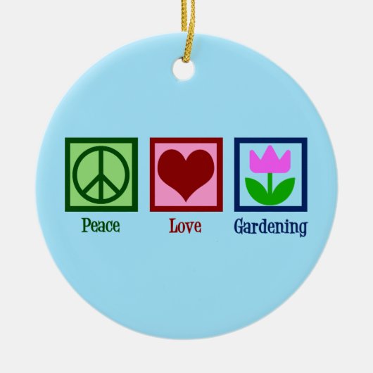 Peace Love Gardening Cute Gardener Tulip Flower Keramisch Ornament (Voorkant)