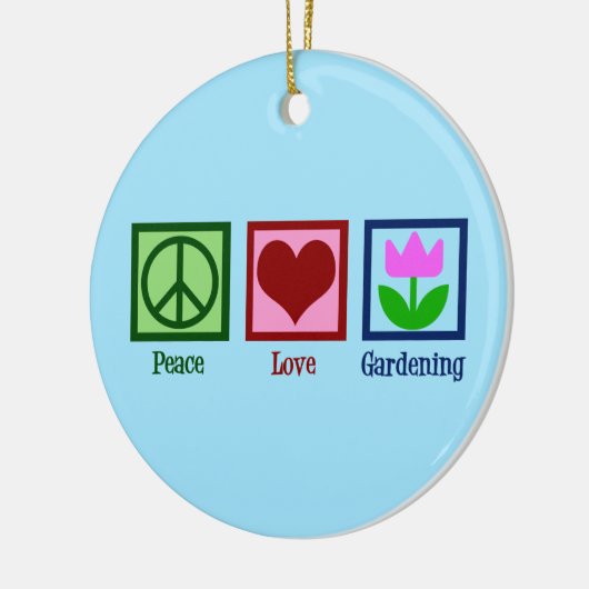 Peace Love Gardening Cute Gardener Tulip Flower Keramisch Ornament (Links)