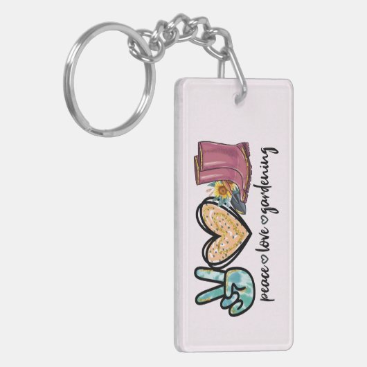 Peace Love Gardening Sleutelhanger (Voorkant Links)