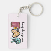Peace Love Gardening Sleutelhanger (achterkant)
