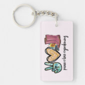Peace Love Gardening Sleutelhanger (Voorkant)