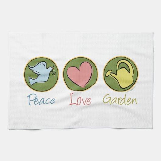 Peace Love Gardening Theedoek (Horizontaal)