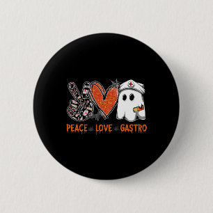 Peace Love Gastro Ghost Nurse Gastroenterology Hal Ronde Button 5,7 Cm