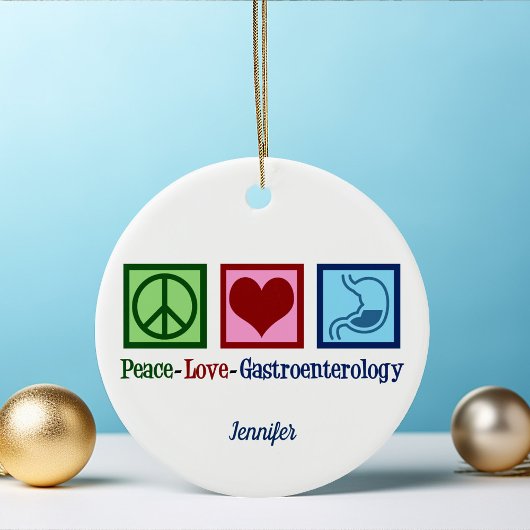 Peace Love Gastroenterology Keramisch Ornament