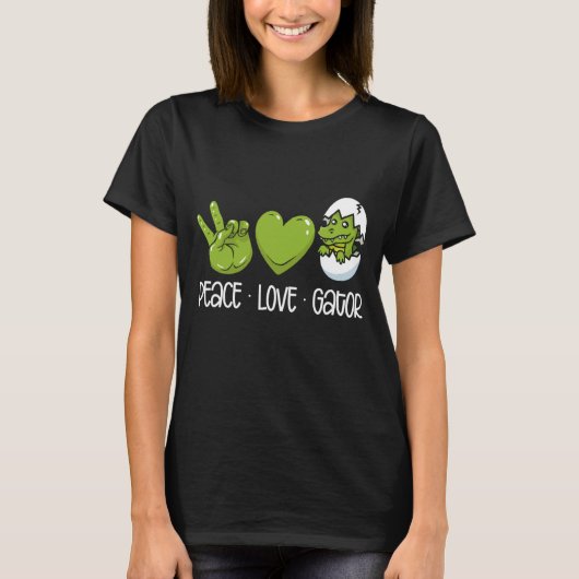 Peace Love Gators Backprint Alligator T-shirt (Voorkant)