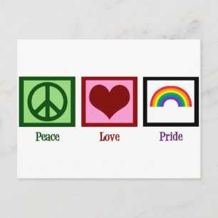 Peace Love Gay Pride Briefkaart