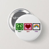 Peace Love Gay Pride Ronde Button 5,7 Cm (Voorkant /achterkant)