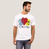 Peace Love & Geluk Fited T-shirt (Voorkant volledig)