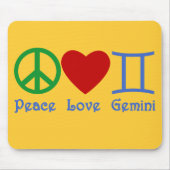 Peace Love Gemini Astrological Design Muismat (Voorkant)