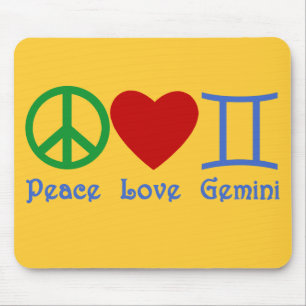 Peace Love Gemini Astrological Design Muismat