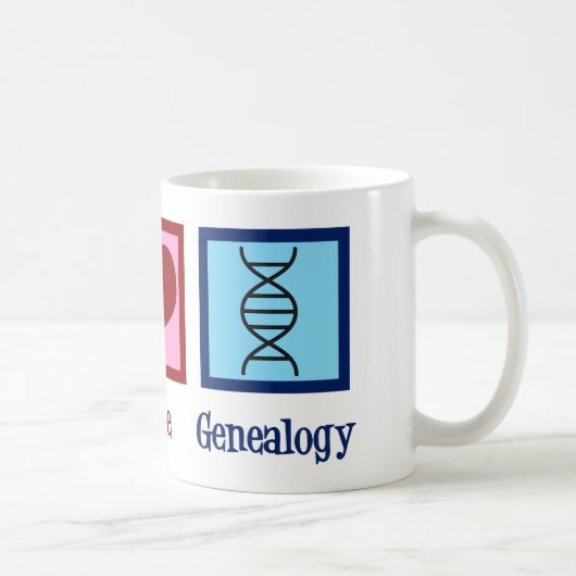 Peace Love Genealoge Cute Genealogist Koffiemok (Rechts)