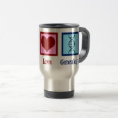 Peace Love Genealoge Cute Genealogist Reisbeker (Voorkant rechts)