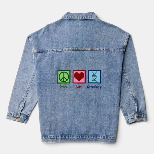 Peace Love Genealogie Denim Jacket (Achterkant)