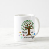 Peace Love Genealogie Family Tree Fun Gift Mok (Voorkant rechts)